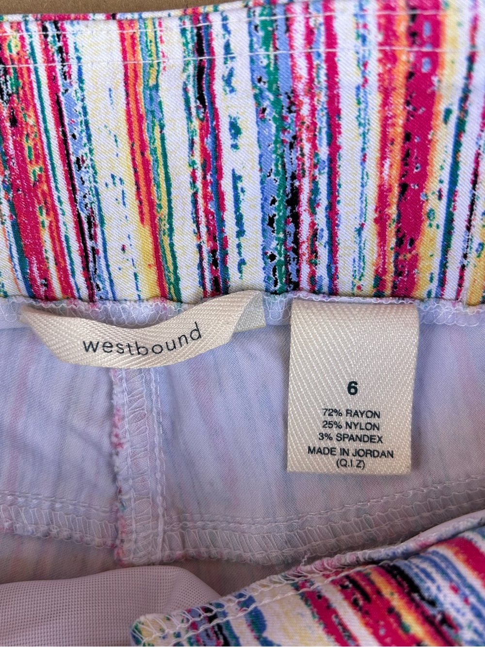 Westbounds Boho Eclectic Striped Pants Cropped Watercolor 6 Summer Vacation - Picture 3 of 8